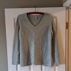 Chico's Aqua V Neck Sweater Size 1